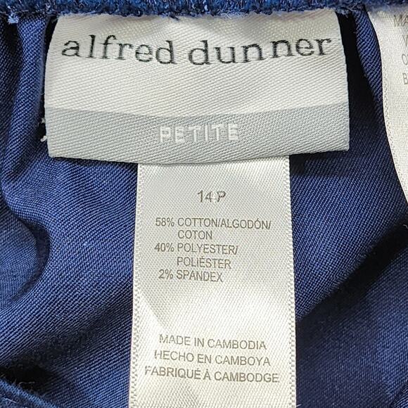 Vintage Alfred Dunner Pants Womens 14 PETITE Blue Pull On High Rise Tapered Leg - Picture 3 of 10